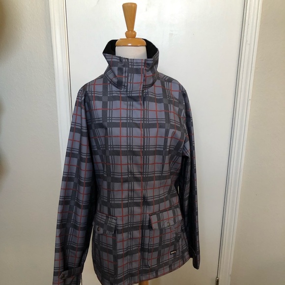 Kerrits rain/trail oversized gray plaid jacket. - Picture 9 of 10